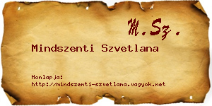 Mindszenti Szvetlana névjegykártya